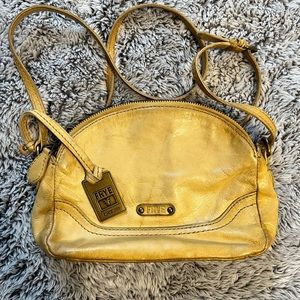 Yellow/tan Frye cross body bag